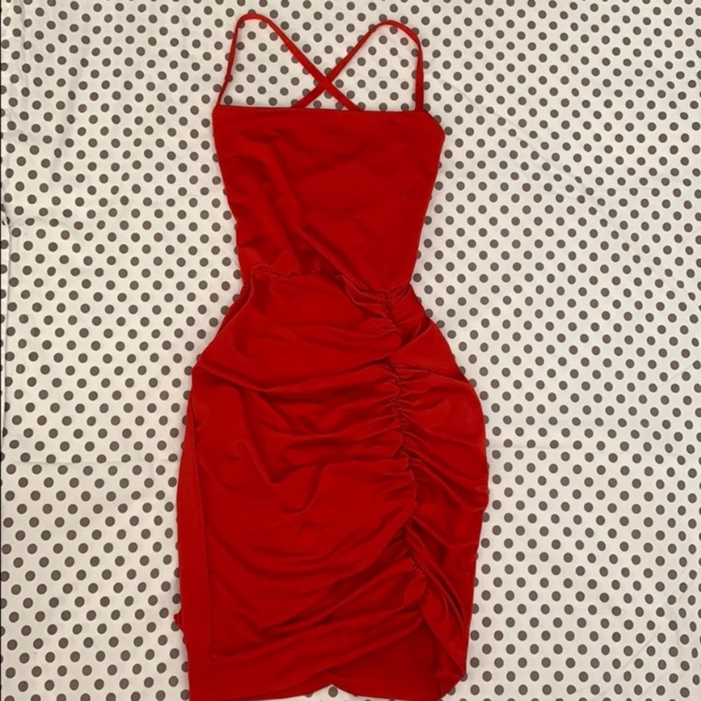 Boohoo Ruche Dress